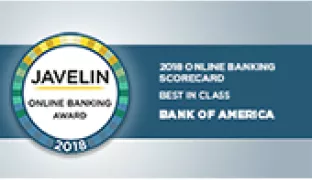 Javelin Strategy &amp; Research Announces 2018 Online Banking Award Winners: Bank of America Ranks ‘Best in Class’ for Second Year in Row